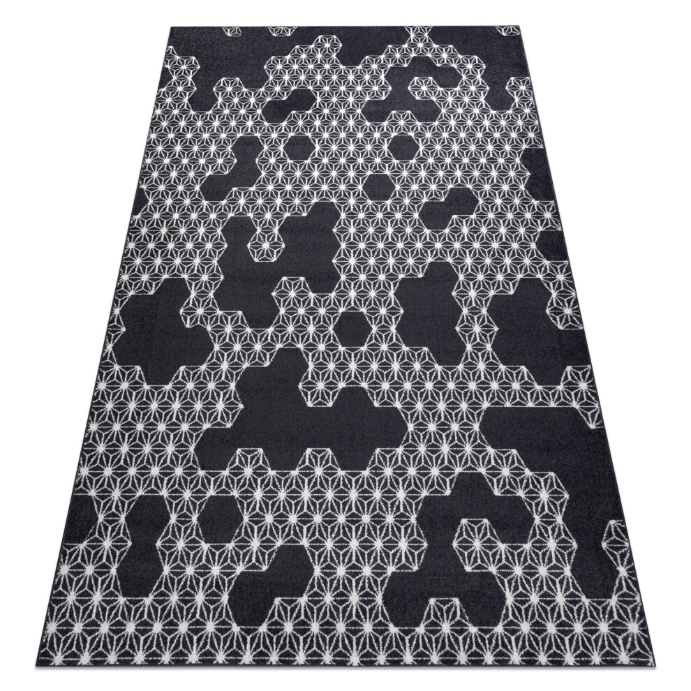 Carpet Heos 78547 Anthracite / Cream Hexagon, Puzzle 160X220 Cm 5904145073231
