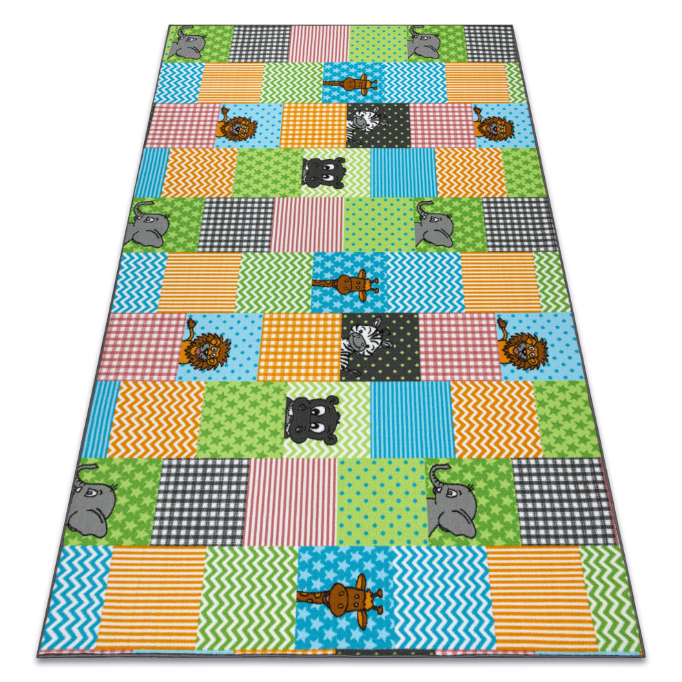 Carpet For Kids Zoo Animals Children's 100X300 Cm Multicoloured Rugsx