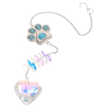 paw print sun catcher crystals dog pet memorial wind chime sky blue