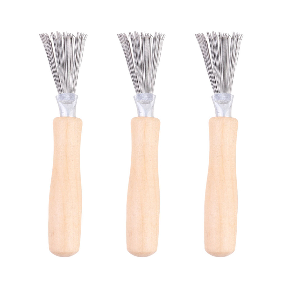 Totority 3Pcs Comb Cleaning Claws Wooden Handle Hair Removal Tool