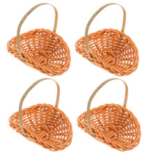 4pcs mini woven basket with handle for dollhouse, wedding, garden decor