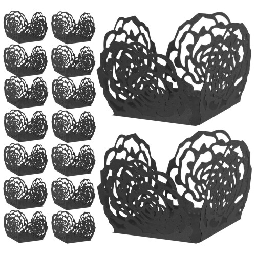 50pcs Chocolate Wrappers Hollow Cupcake Liners for Baking Muffins