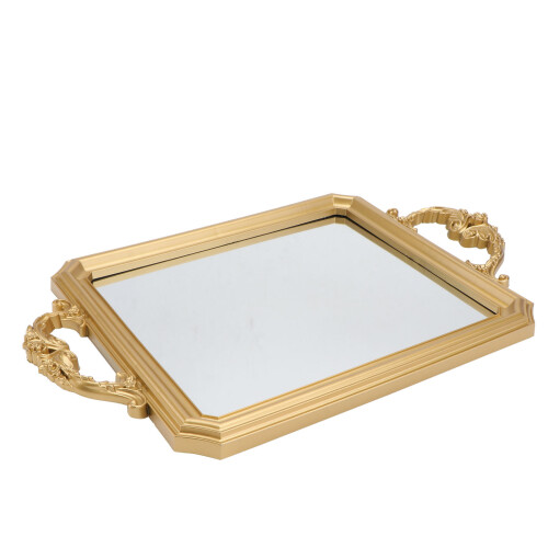 1pc Retro Makeup Tray Storage Perfume Mirror