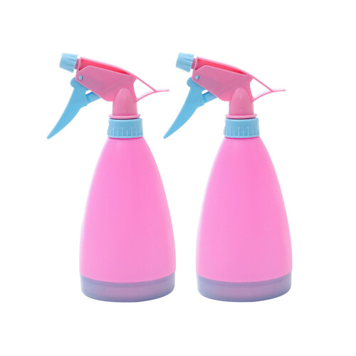 2 pcs pink plastic watering cans with adjustable spray for plants 2