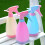 2 pcs pink plastic watering cans with adjustable spray for plants 9