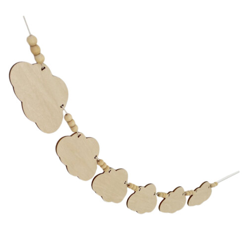 Wood Cloud Cutouts Hanging Ornament Wall Decor 2