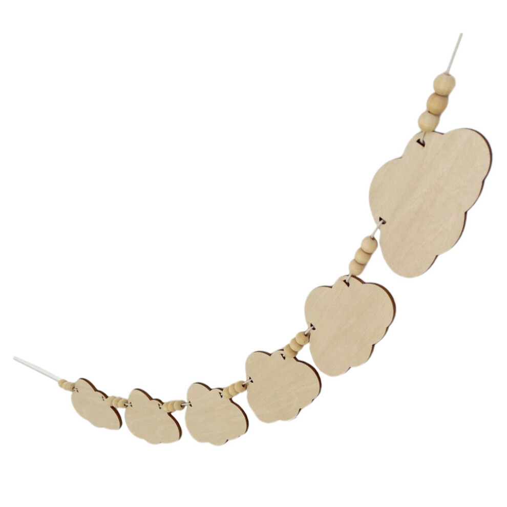 Wood Cloud Cutouts Hanging Ornament Wall Decor Ohphcall