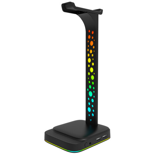 LED Headset Stand with USB Hub for Gaming PC