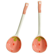 2 pcs ceramic coffee spoons for daily use, household dessert and food