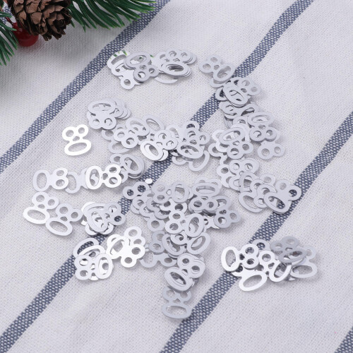 1200pcs Number 80 Sequins Confetti Party Decoration Silver 2