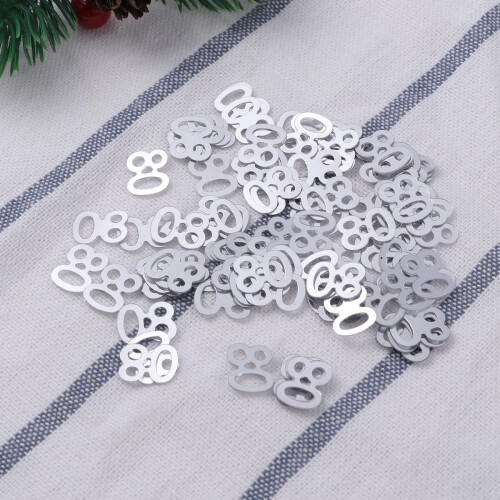 1200pcs Number 80 Sequins Confetti Party Decoration Silver 1