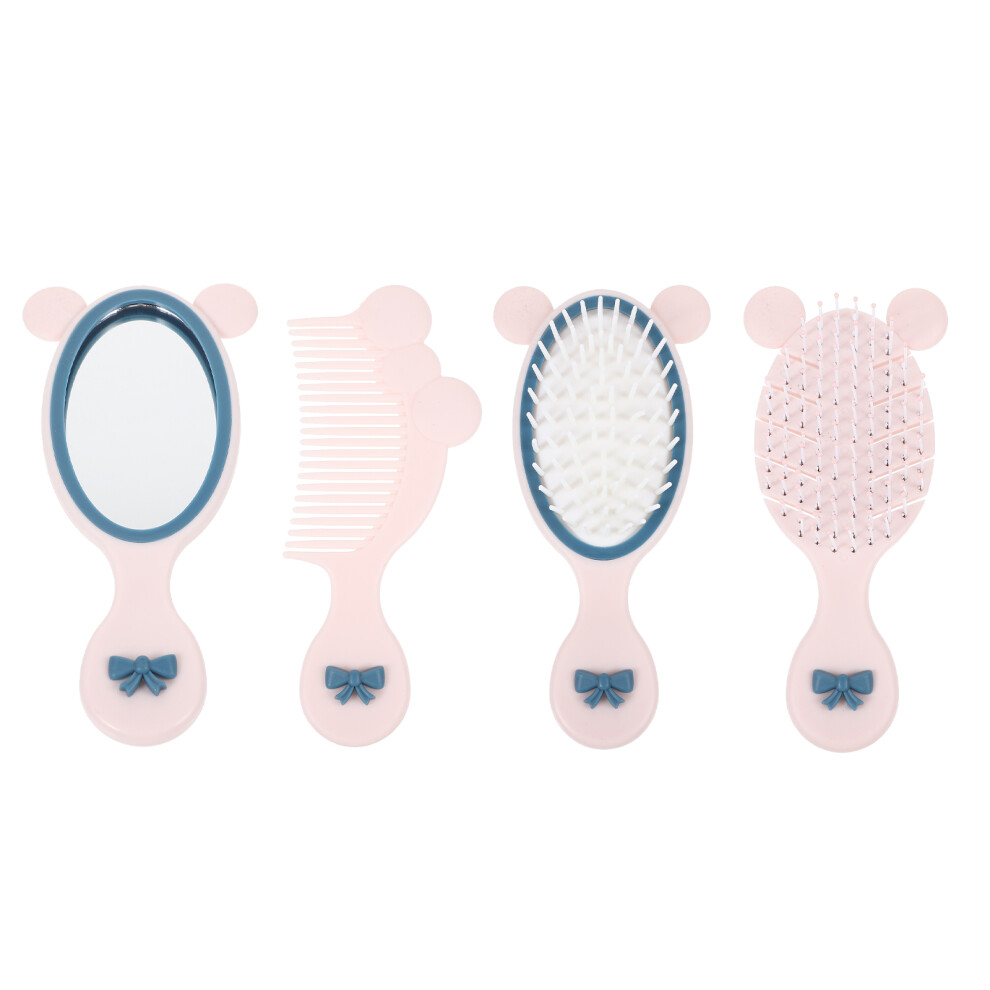 Portable Massage Hair Brush And Detangling Comb With Mirror For Toddler Light Vaguelly
