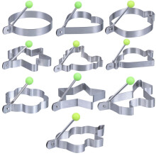 10pcs stainless steel heart shape egg frying molds for home use