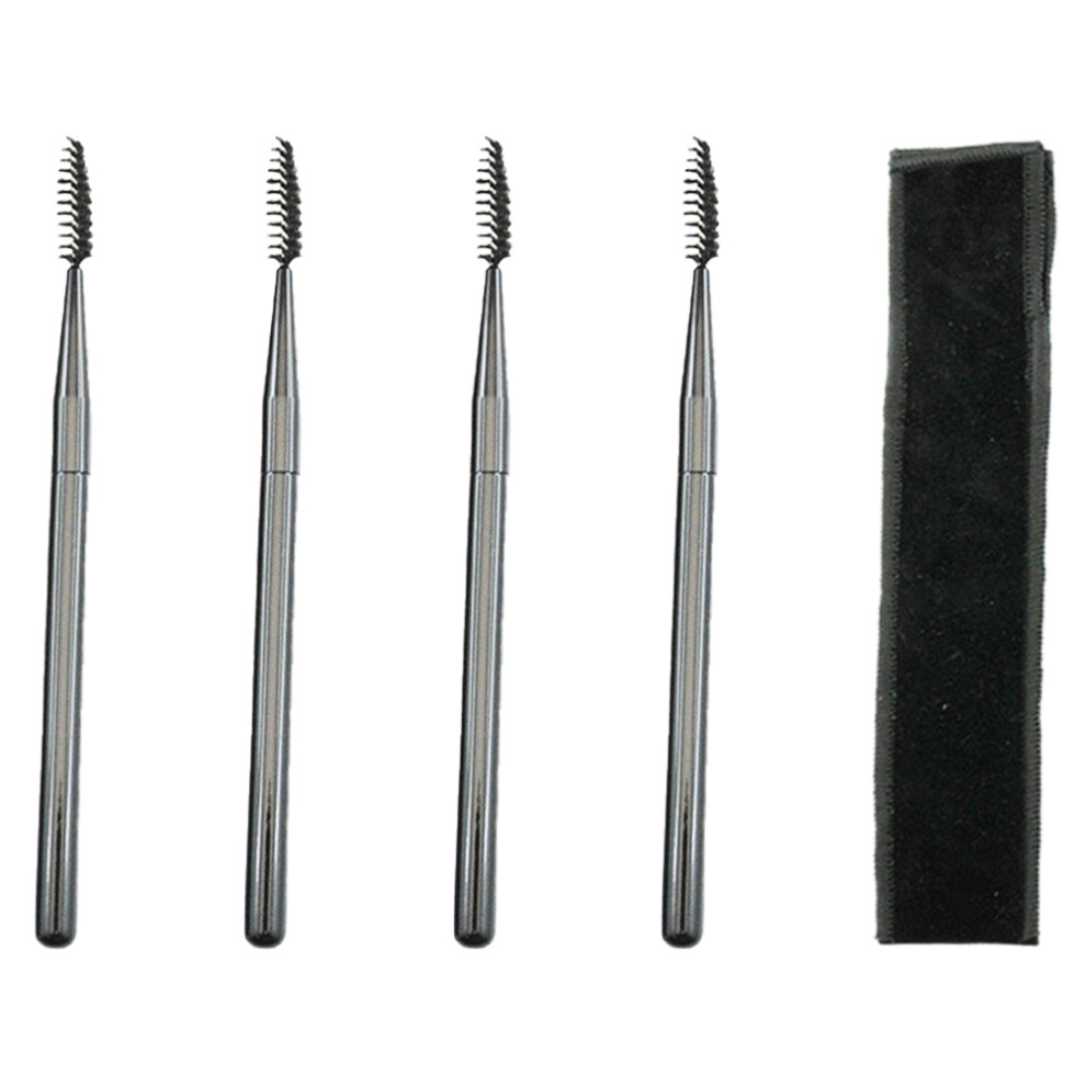Vaguelly 4Pcs Eyelash Brushes Micro Lash Combs With Storage Pouch