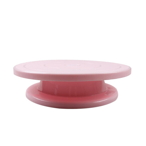 Plastic Rotating Cake Turntable For Home Bakery Decorating Pink