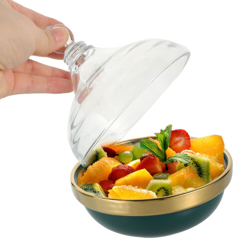 Ceramic Dessert Bowl with Lid for Baking Pudding Fruit Storage 2
