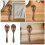 1 Set Wooden Salad Spoon Fork for Mixing Serving 9
