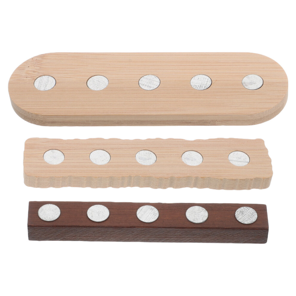 Vaguelly 3Pcs Wooden Nail Stand Base Acrylic Magnetic Tips Holder