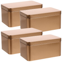 4pcs metal tin boxes with lids for home storage organization