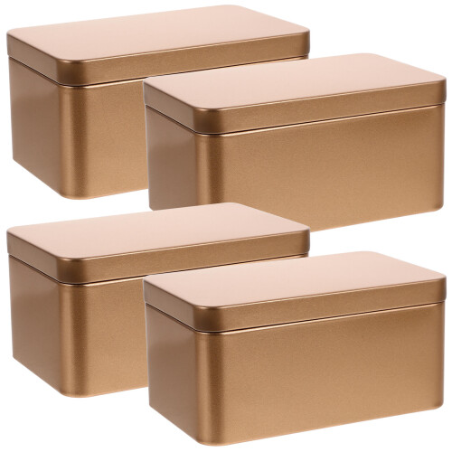 4pcs metal tin boxes with lids for home storage organization