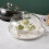 Marbled Ceramic Cake Dessert Plate with Cover Container 9