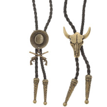 2pcs vintage bolo tie adjustable necktie cowboy accessories for men