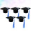 5Pcs Blue Mini Doctoral Cap Wine Bottle Covers Graduation Party Decor 4