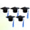 5Pcs Blue Mini Doctoral Cap Wine Bottle Covers Graduation Party Decor 11