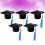 5Pcs Blue Mini Doctoral Cap Wine Bottle Covers Graduation Party Decor 10