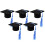 5Pcs Blue Mini Doctoral Cap Wine Bottle Covers Graduation Party Decor 1