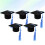 5Pcs Blue Mini Doctoral Cap Wine Bottle Covers Graduation Party Decor 3