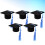 5Pcs Blue Mini Doctoral Cap Wine Bottle Covers Graduation Party Decor 5