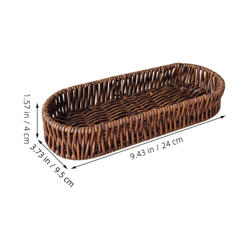 Rectangular Bread Basket Imitation Rattan Food Serving Box 1