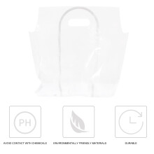 50pcs Tea Milk Takeaway Bags PE Transparent Double Cup Silver Edge