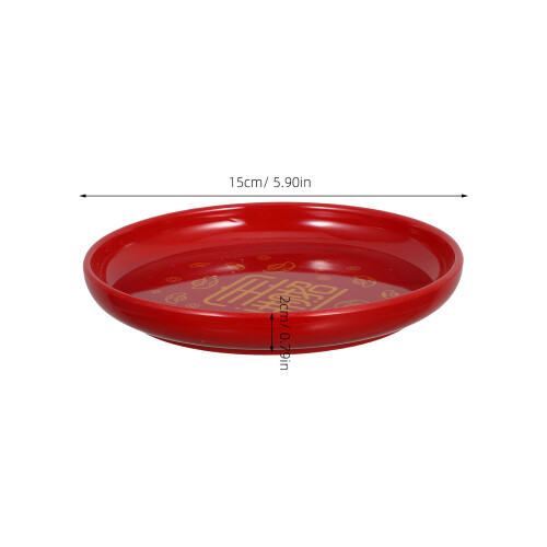 4Pcs Festive Red Plastic Fruit Tray Wedding Snack Serving Platter 1