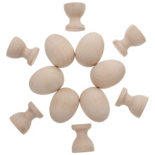 1 Set Wooden Egg Cups for Kids DIY Craft Display Base Serving Organizer