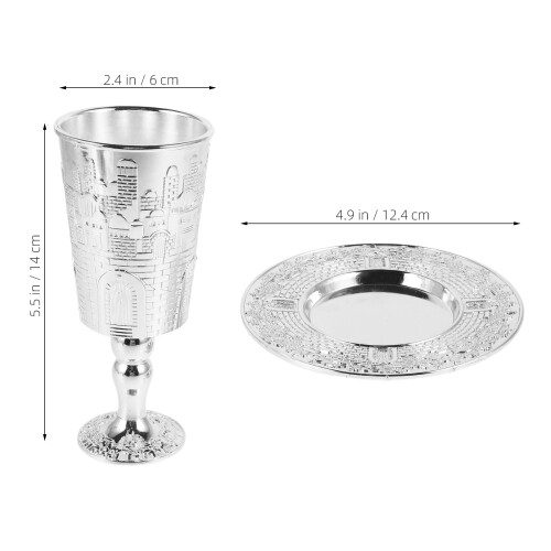 conjunto de cálice judaico para e kidush zinco com 1