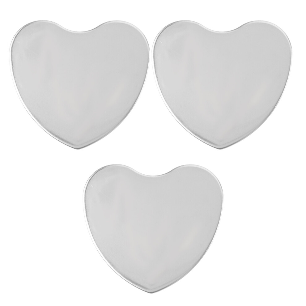 Artibetter 3Pcs Heart-Shaped Stainless Steel Handheld Mirror