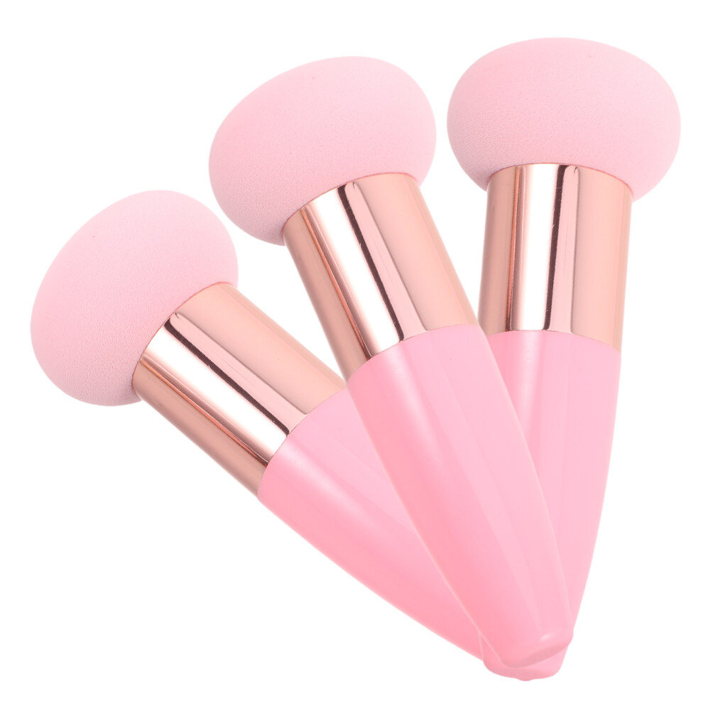 Iplusmile 3Pcs Sponge Makeup Applicator With Handle For Foundation And Blush