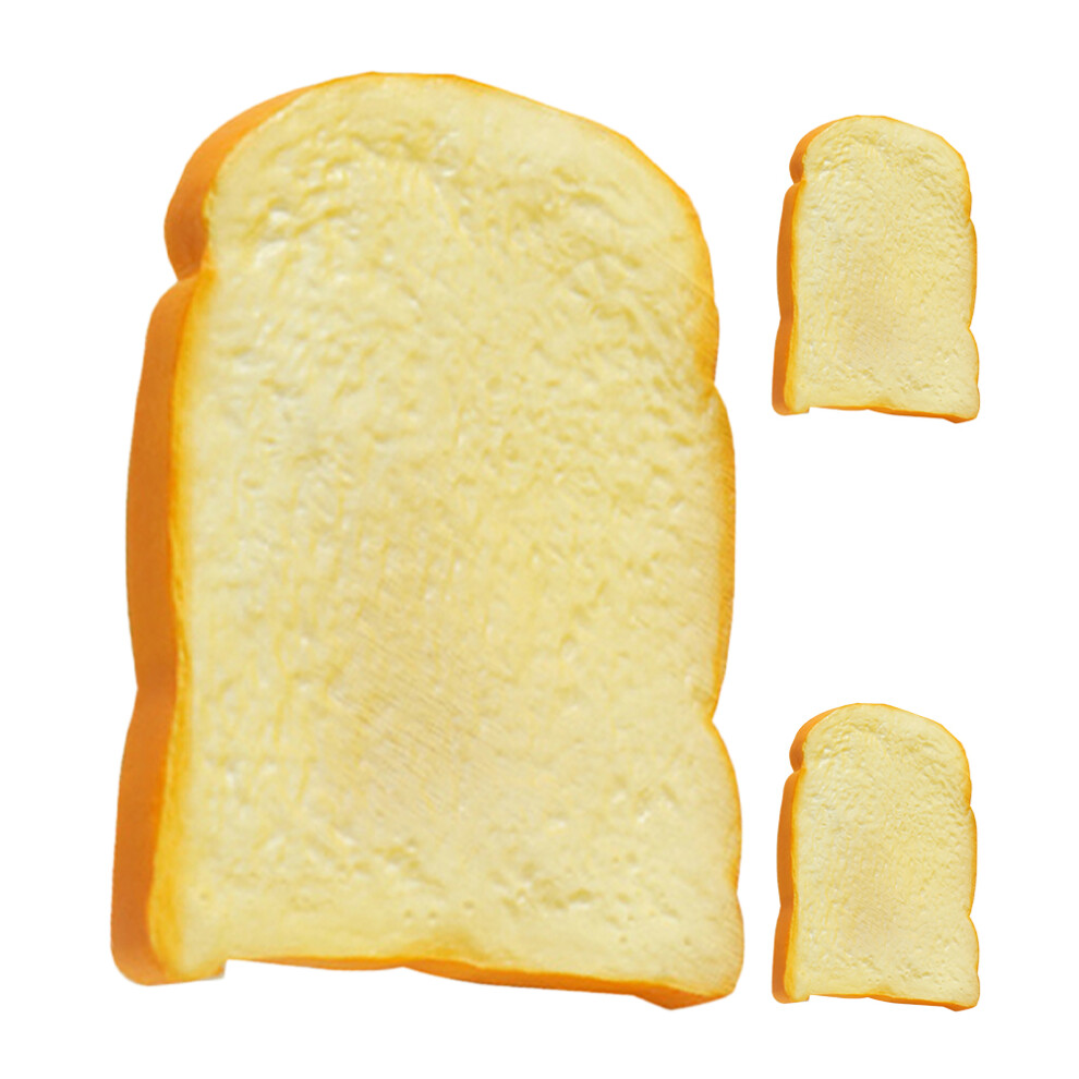 3Pcs Artificial Toast Model Pu Bread Sliced Fake Food Photo Prop 3261992851736