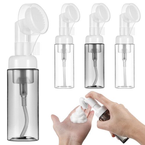 4pcs mousse foaming bottle plastic frosted small bubble dispenser