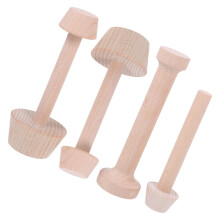 4Pcs Wooden Tart Tamper Set: Double Side Pie Mold Pastry Dough Pusher