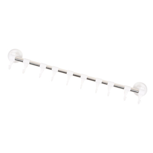 2pcs Wall Mount Towel Rack Adjustable Bar Suction Cup 10 Hooks 2