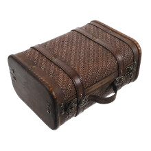 Wooden Storage Chest With Handle Vintage Suitcase Prop