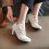 1Paar White High Heels Vrouwelijk Comfortabele 11
