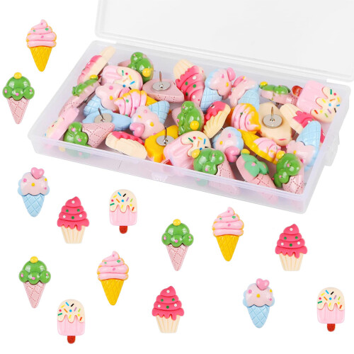 15pcs replaceable push pins ice cream shape thumbtacks map supply 2