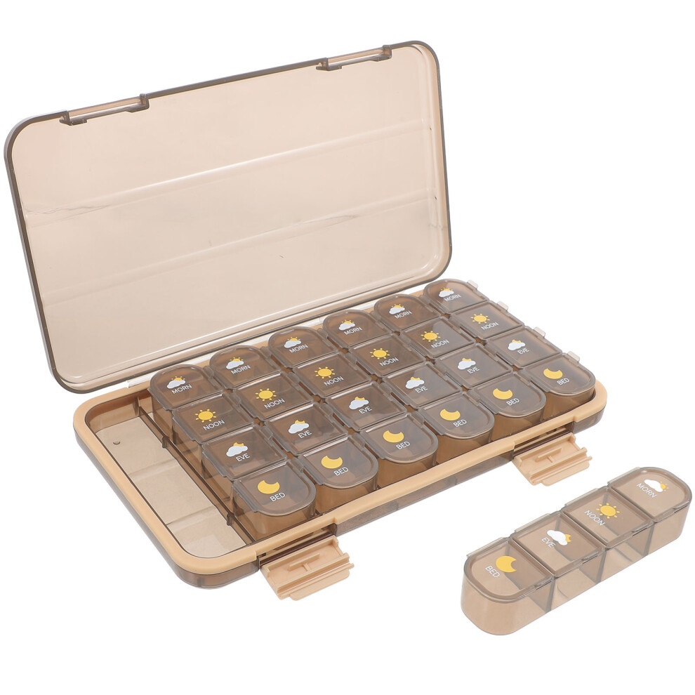 Happyyami 2Pcs Portable Medicine Case Organizer Travel Holder Sealing Container