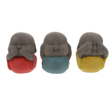 3St Theepop Decor Keramisch Assorti Kleine Monnik Desktop Sieraad