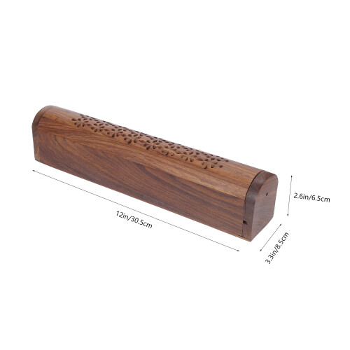 wooden incense holder desktop burner with hollow pattern 1