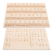 2pcs Wooden Braille Alphabet and Number Board for Blind